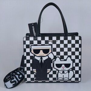 Karl Lagerfeld Paris Maybelle Checkered Handbag Graphic And Playful Style